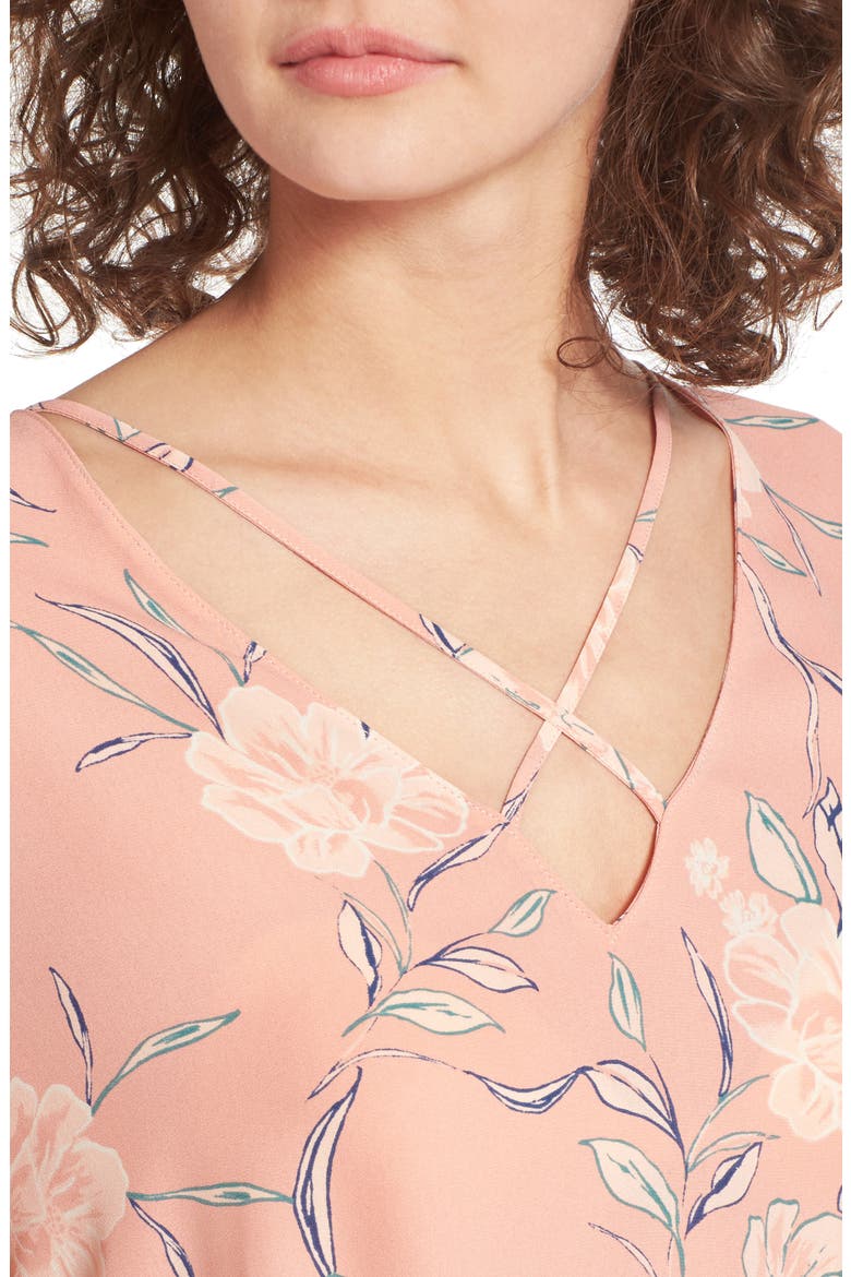 Cross Front Blouse, Alternate, color, DUSTY MAUVE FLORAL