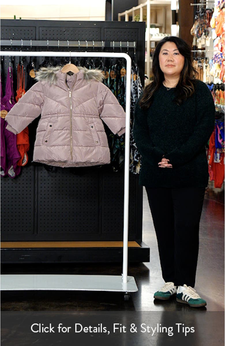 Kids' Hooded Puffer Coat with Faux Fur Trim, sales video thumbnail