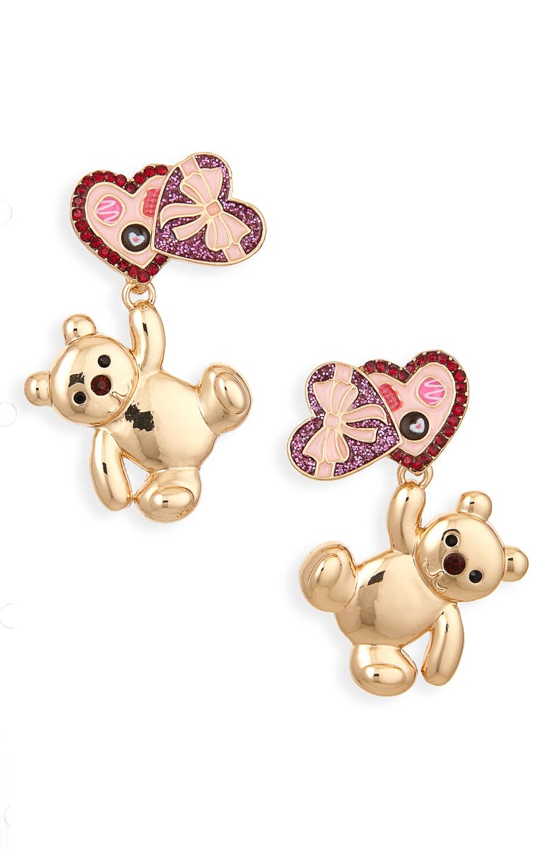 BaubleBar Cuddle Buddy Drop Earrings, Main, color, Gold Multi