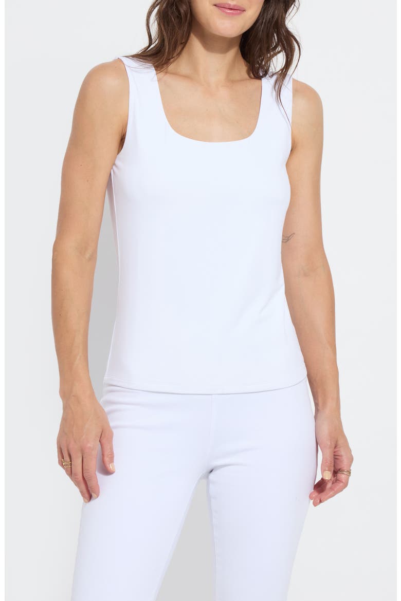 'Lyssentials Evie Scoop Neck Tank, Main, color, WHITE