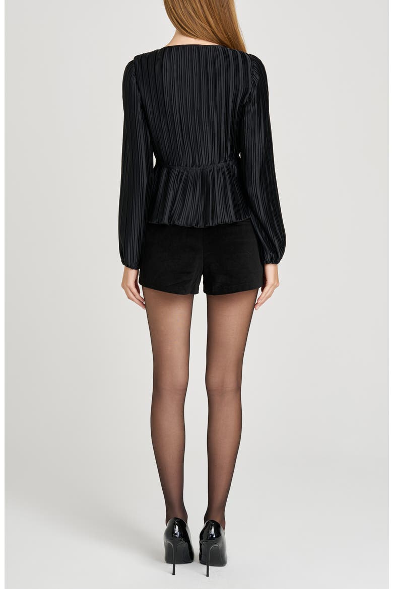 Lily Velvet Shorts, Alternate, color, BLACK