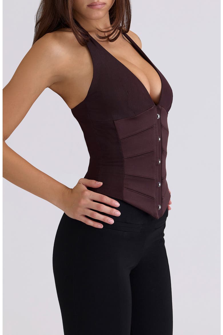 Lia Dark Cherry Corset Top, Alternate, color, DARK CHERRY