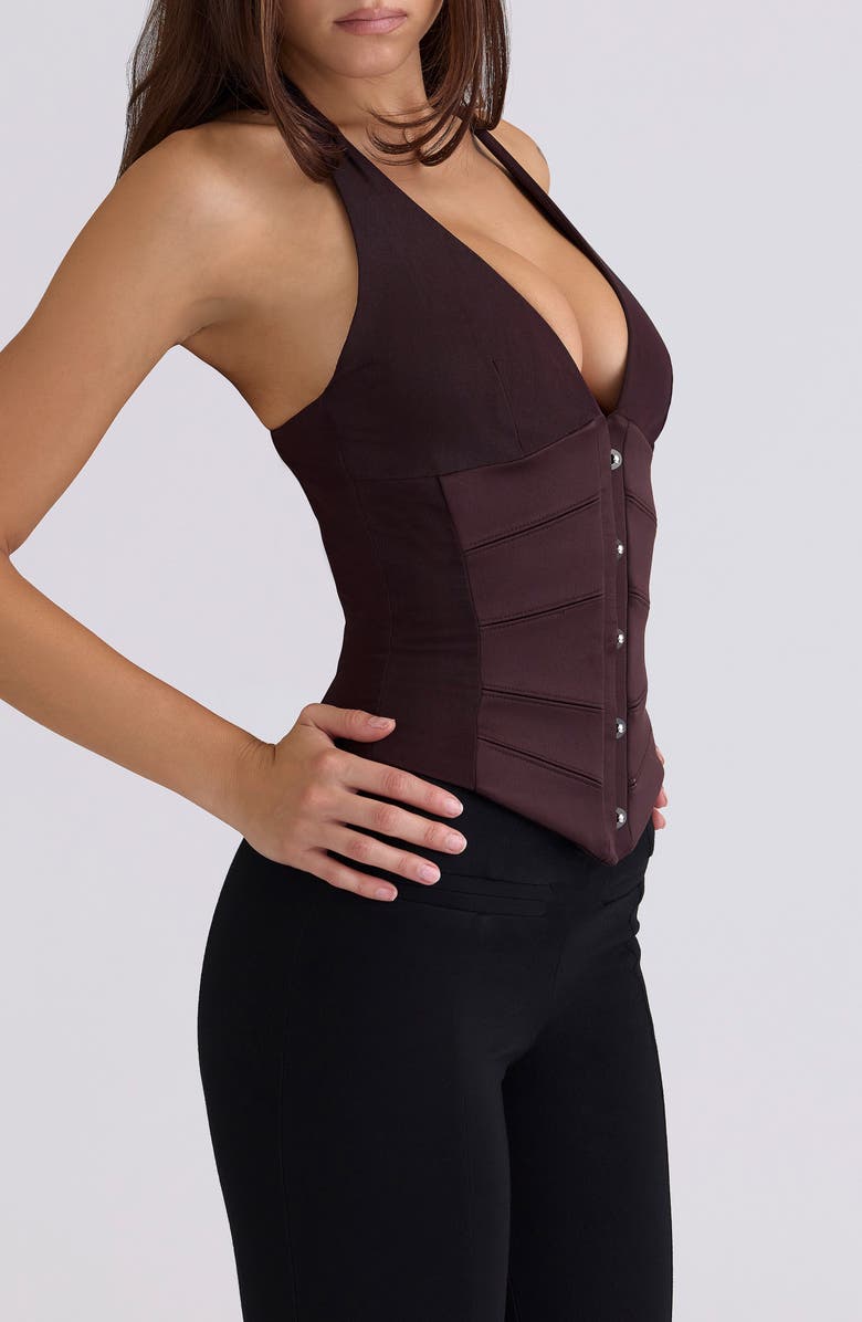 HOUSE OF CB Lia Dark Cherry Corset Top, Alternate, color, Dark Cherry