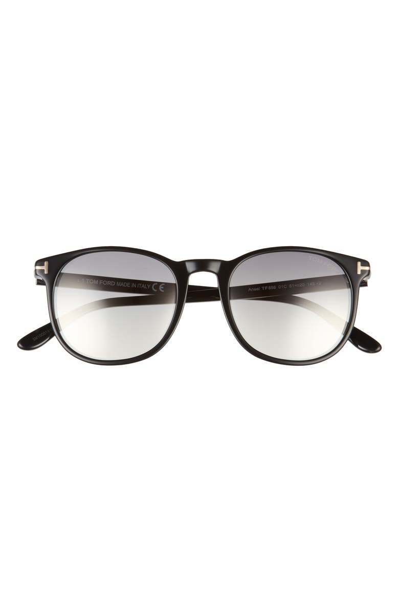 TOM FORD Ansel 51mm Polarized Round Sunglasses, Main, color, 