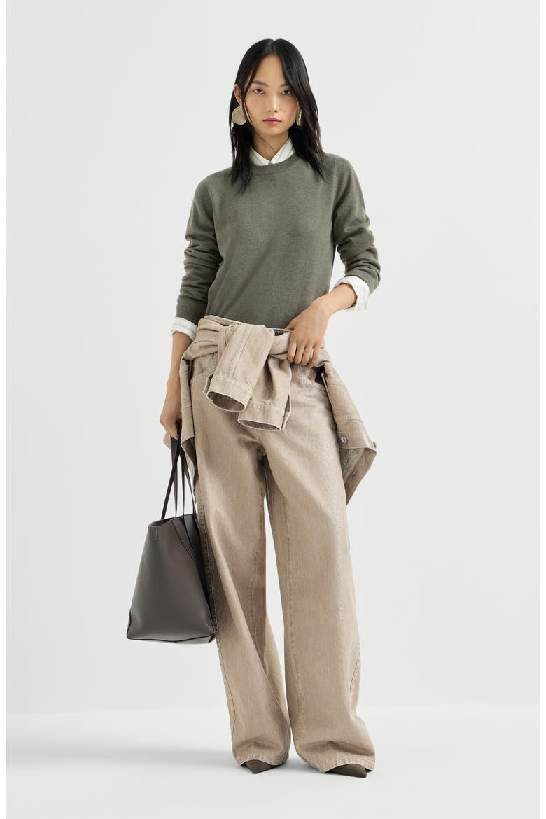 Cashmere sweater with monili, Alternate, color, Origano