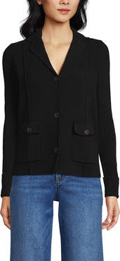 Lands' End Drifter Ribbed Collared Blazer Sweater