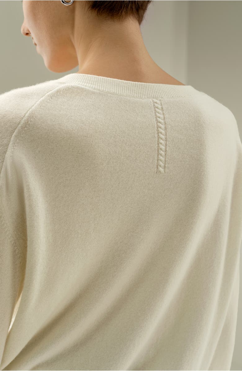 Lilysilk Women's V-Neck Baby Cashmere Sweater, Alternate, color, Ivory