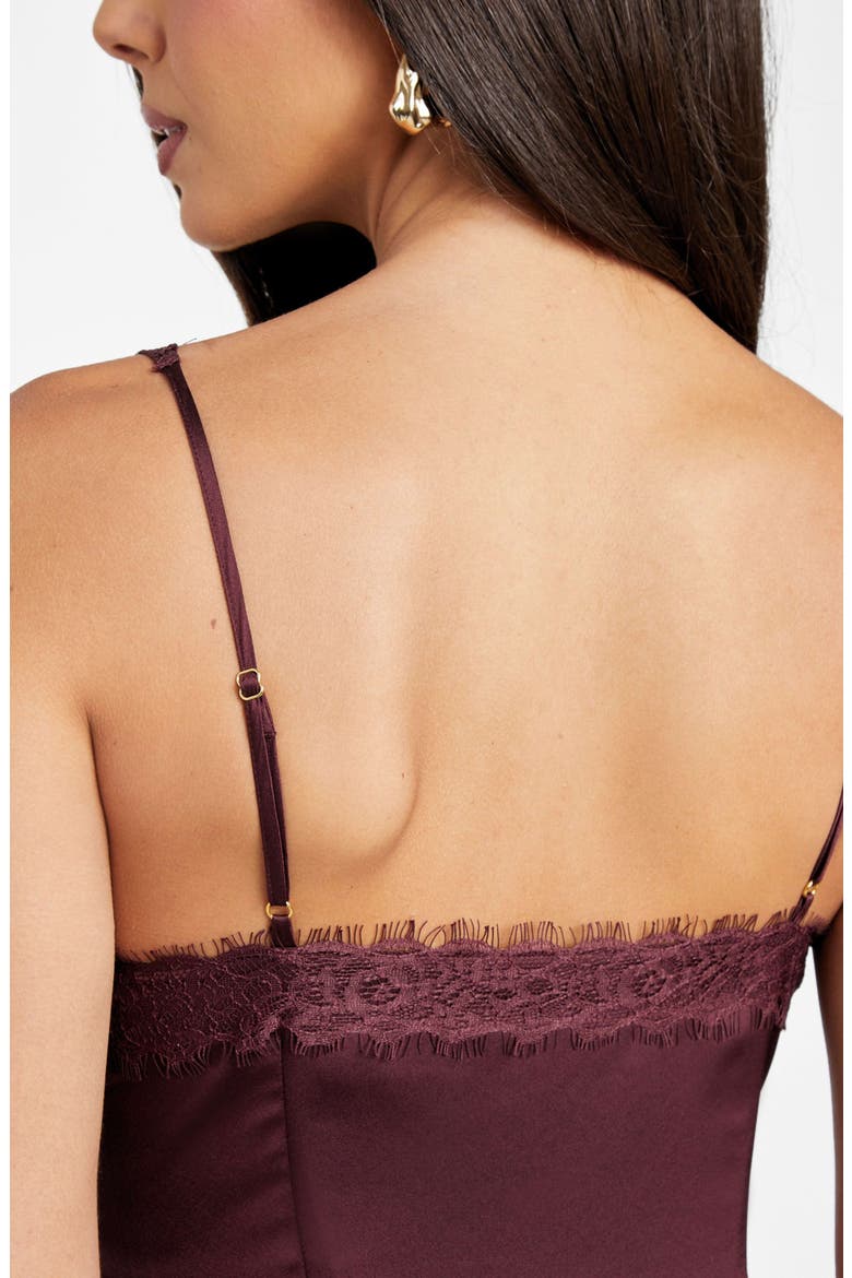 Jael Lace Detail Satin Slipdress, Alternate, color, PURPLE