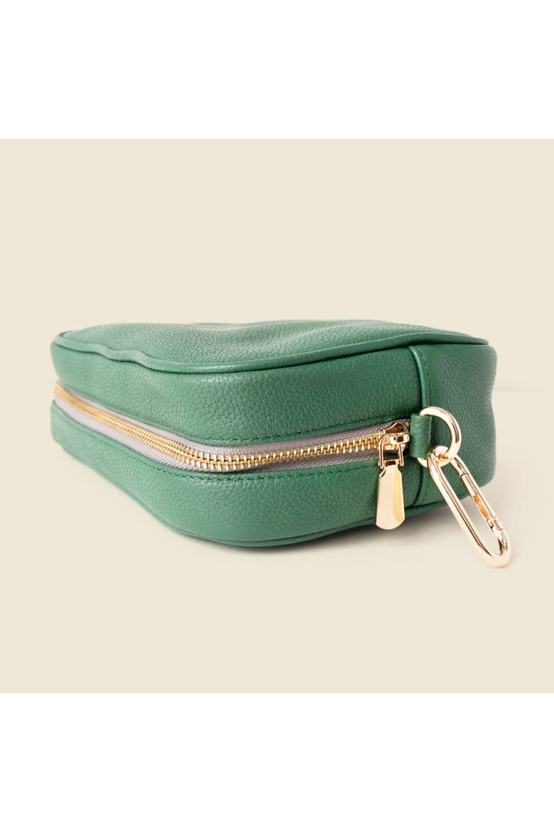 Large Leather Cosmetic Bag, Alternate, color, Green