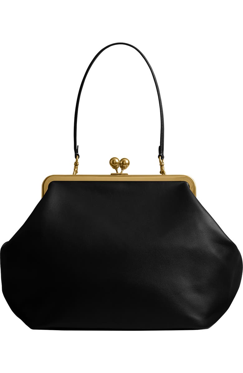 COACH Large Kiss Glovetanned Leather Frame Clutch, Main, color,