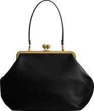 COACH Large Kiss Glovetanned Leather Frame Clutch