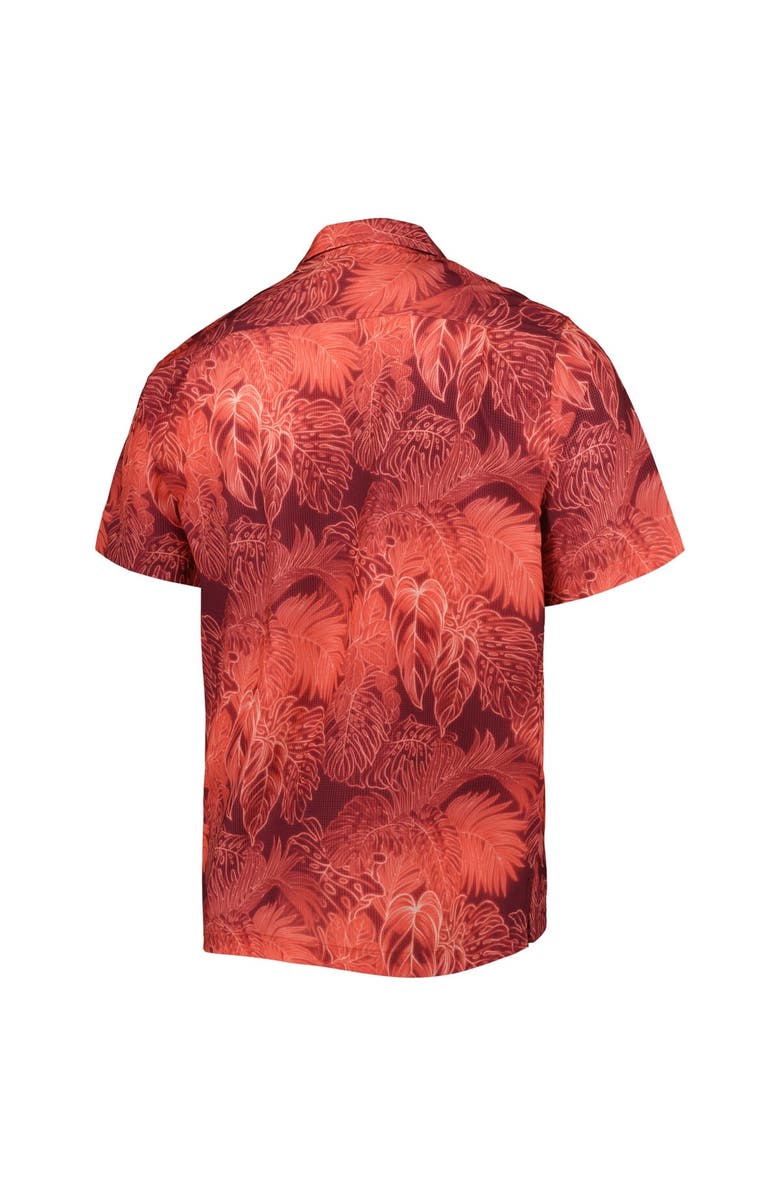Tommy Bahama Men's Tommy Bahama Cardinal Arkansas Razorbacks Coast Luminescent Fronds IslandZone Button-Up Camp Shirt, Alternate, color, 