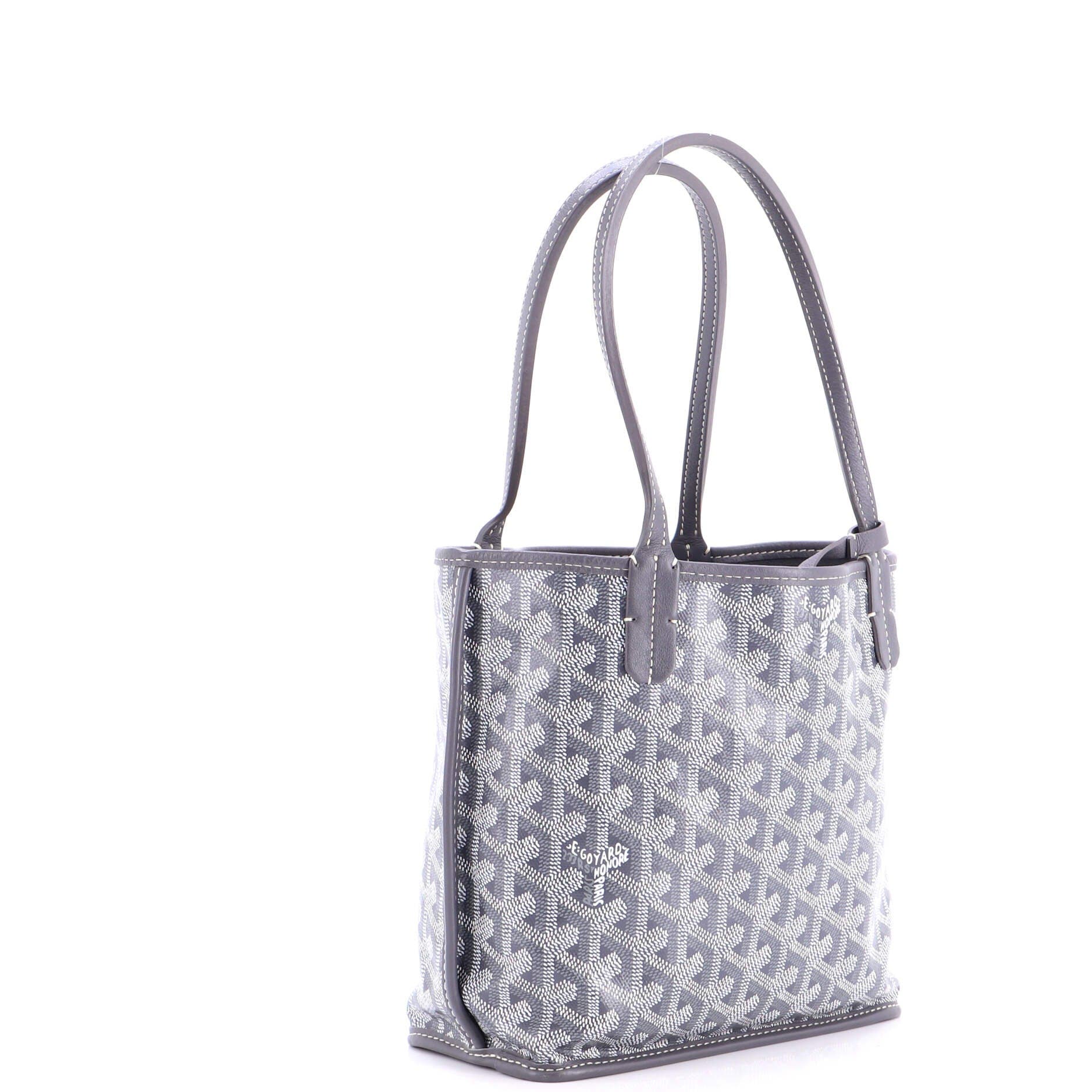 Pre-Owned Goyard Anjou Reversible Tote Coated Canvas Mini, Alternate, color, Gray
