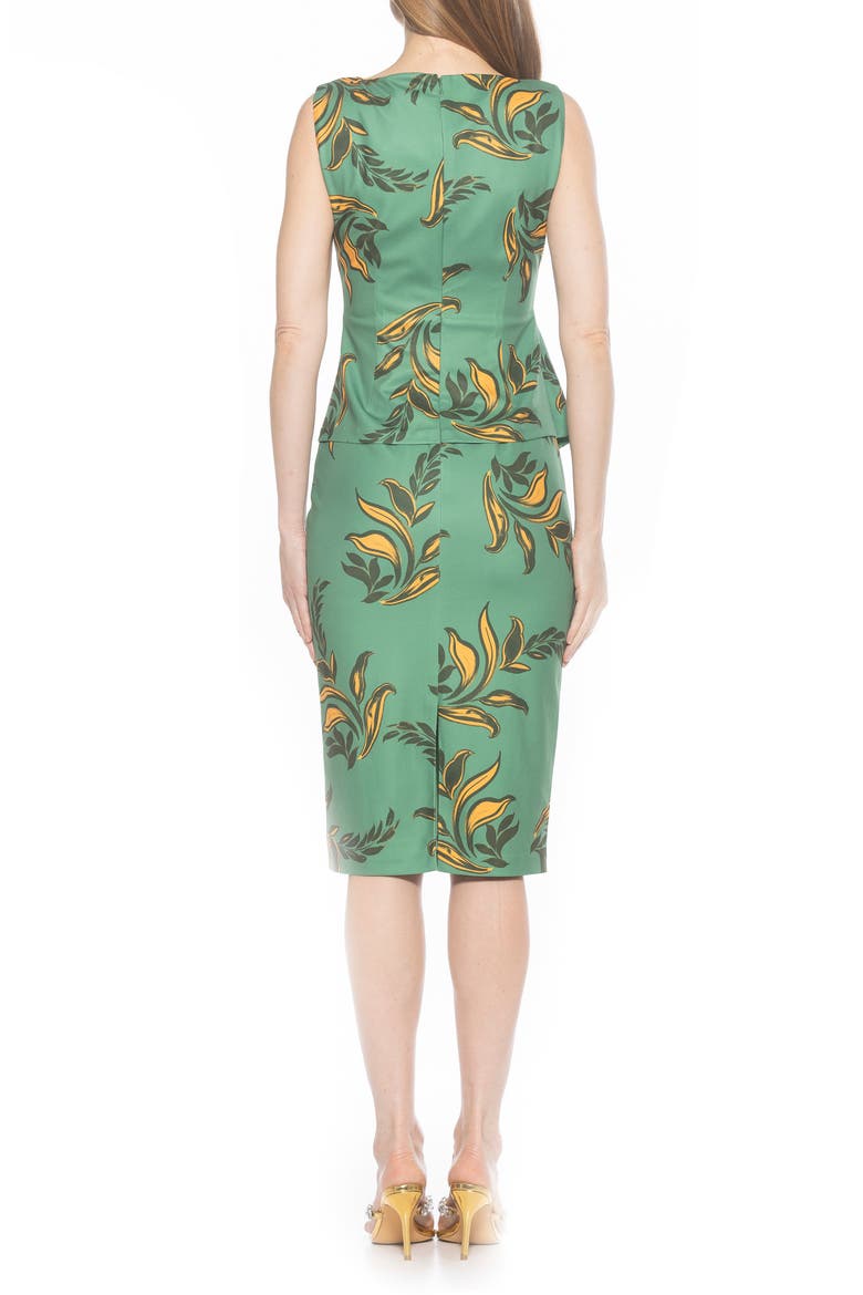 Amora Boat Neck Sleeveless Sheath Dress, Alternate, color, GREEN FLORAL