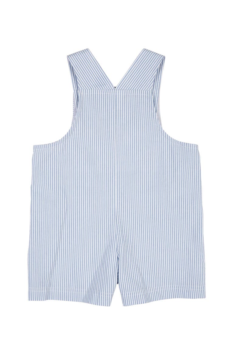 Seersucker Shortall With Airplane, Alternate, color, Blue/White