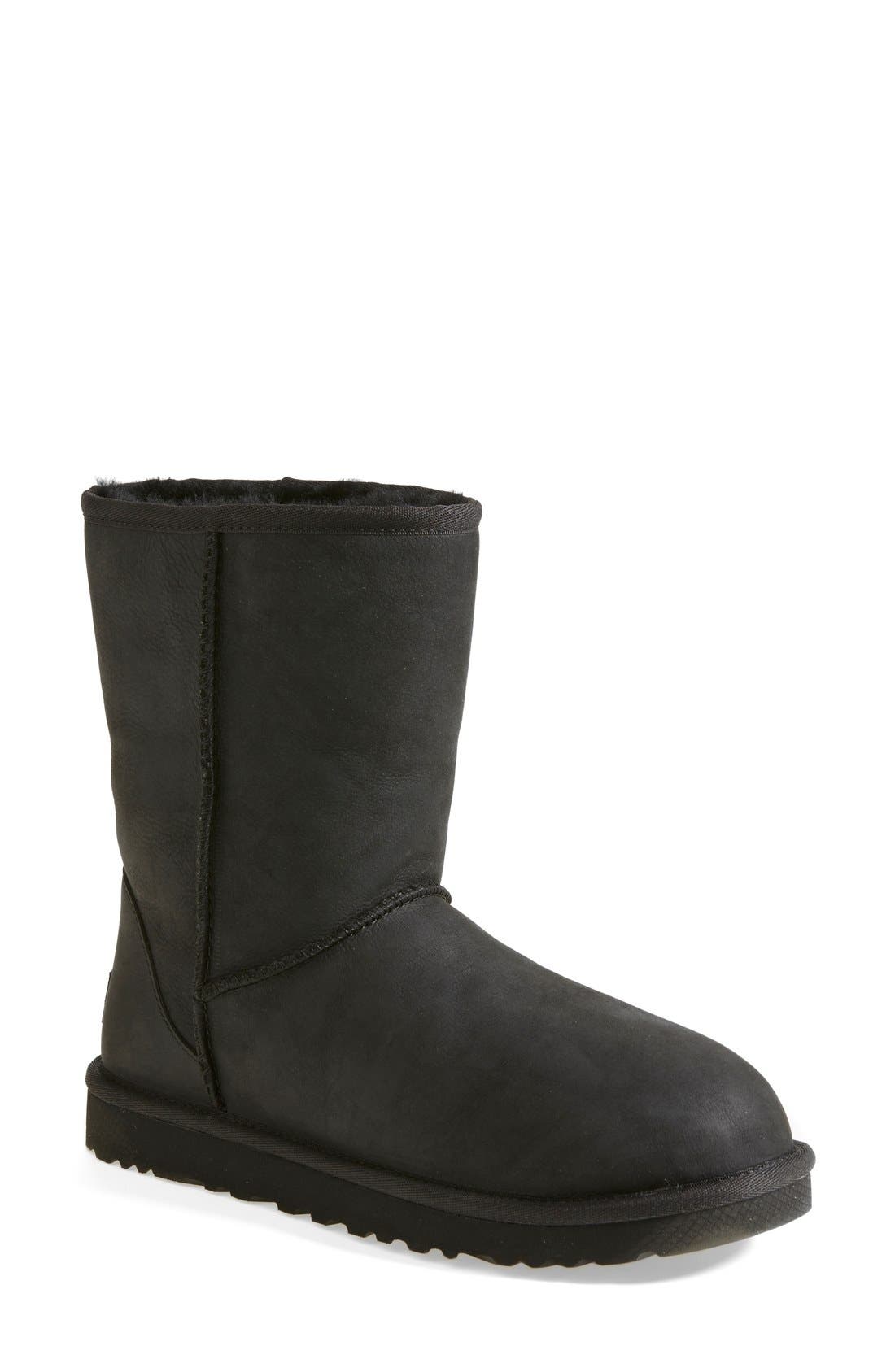 UGG<sup>®</sup> 'Classic Short' Leather Water Resistant Boot, Main, color, 