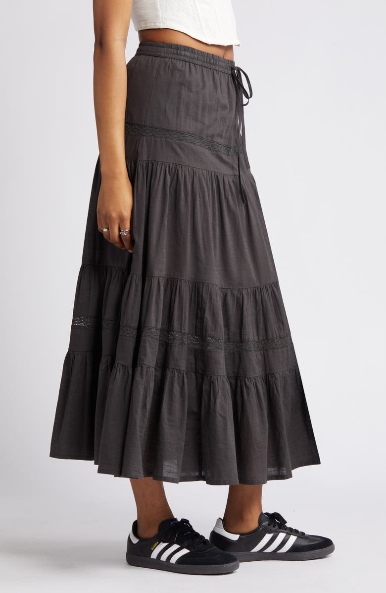 Tiered Cotton Maxi Skirt