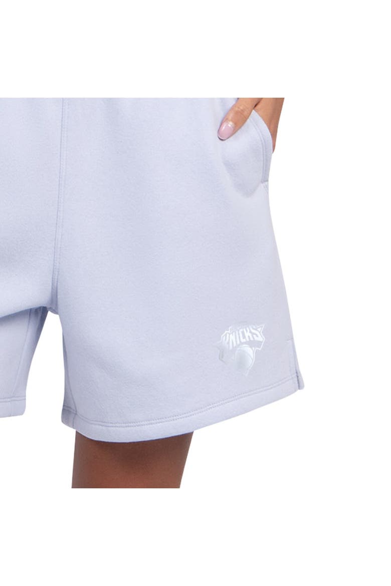 Women's Starter  Blue New York Knicks Pastel High Waisted Shorts, Alternate, color, Light Blue