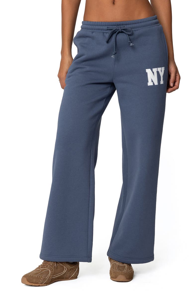 NY Wide Leg Sweatpants, Main, color, BLUE