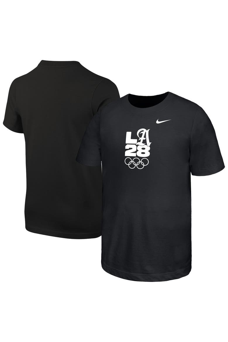 Youth Nike Black LA28 Core T-Shirt, Main, color, Black