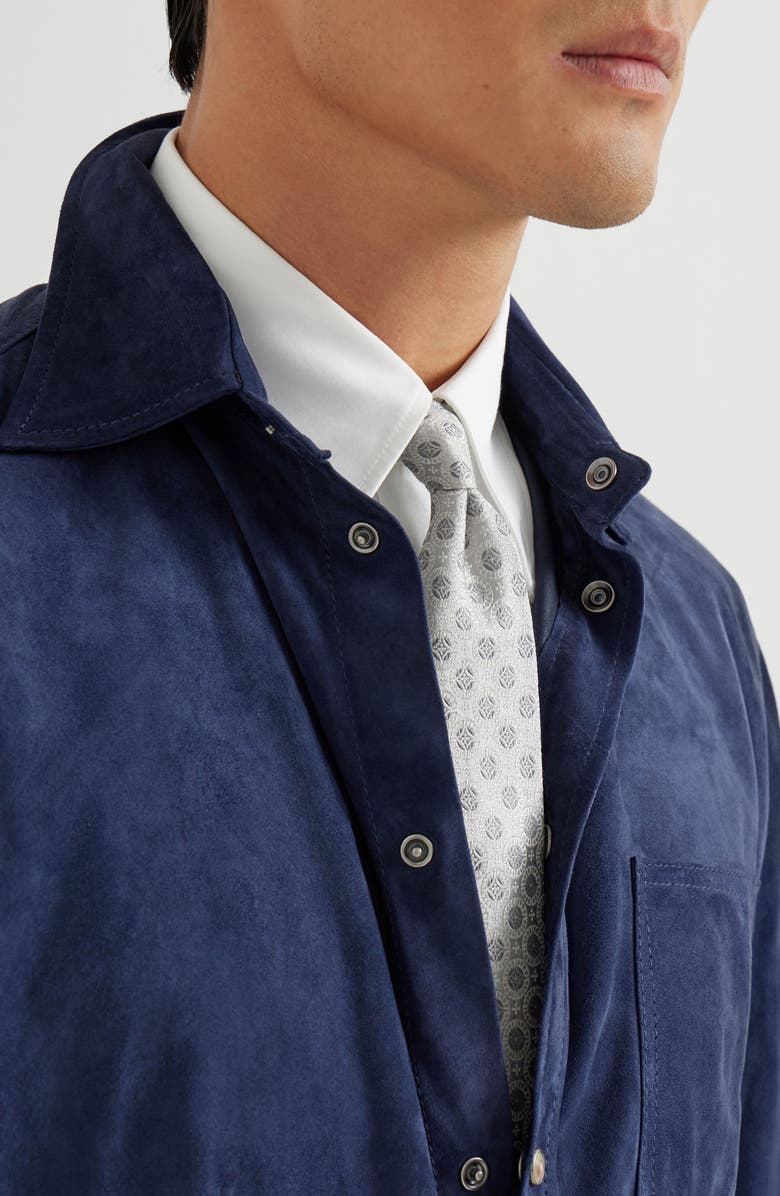 Brunello Cucinelli Silk tie with pattern, Alternate, color, Light Grey