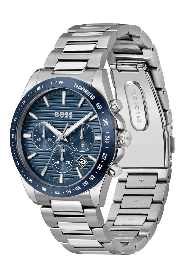 Strike Chronograph Bracelet Watch, 41mm, Alternate, color, BLUE
