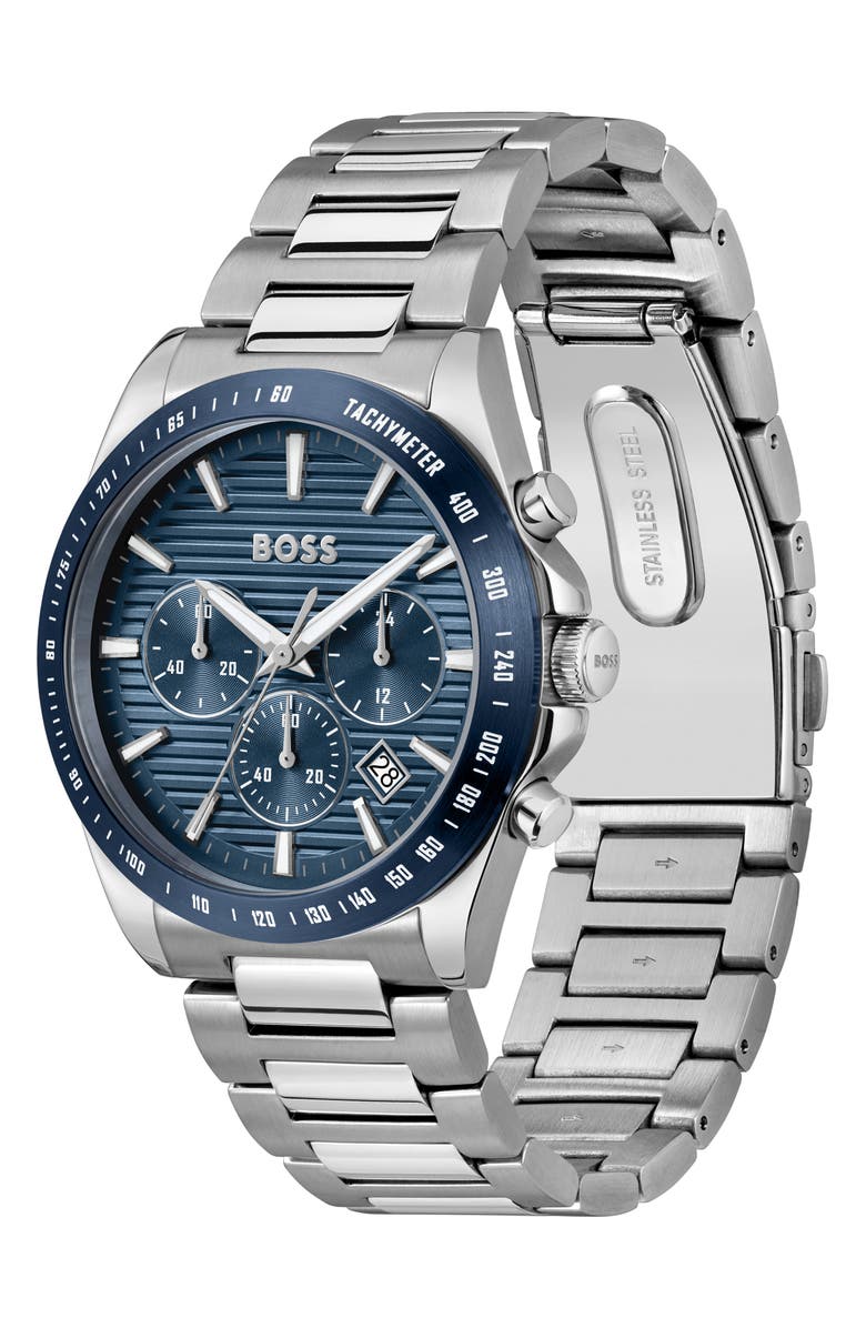 BOSS Strike Chronograph Bracelet Watch, 41mm, Alternate, color, Blue