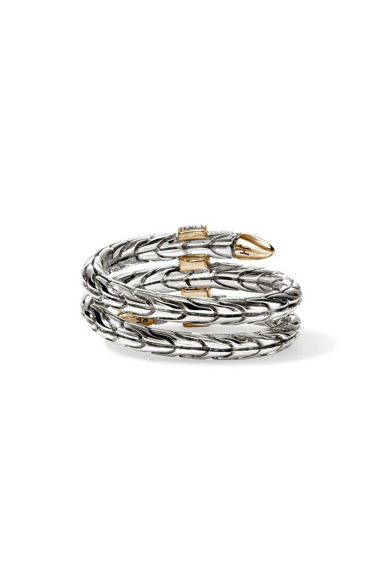John Hardy Triple Spear Flex Ring, Pavé, Alternate, color, Silver And Gold