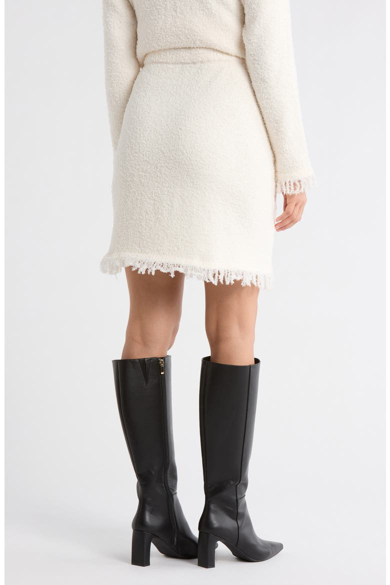 Textured Bow Detail Skirt, Alternate, color, IVORY/ BLACK