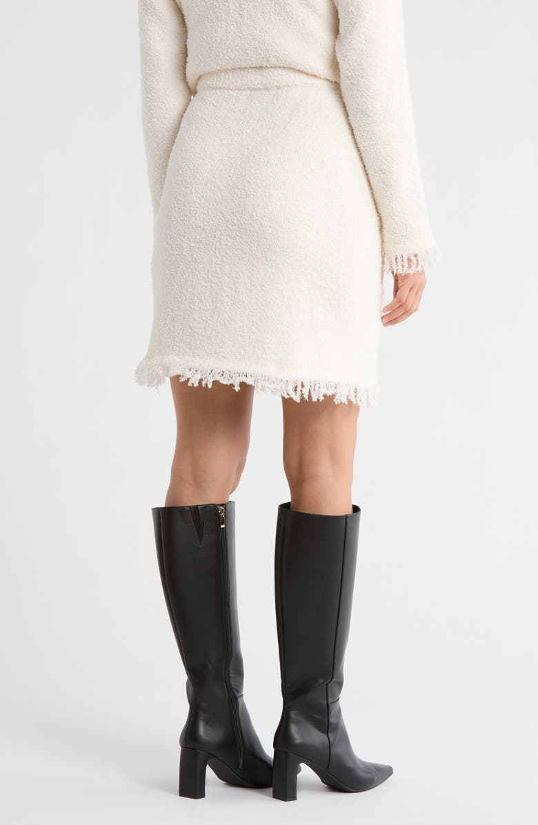 Adrianna Papell Textured Bow Detail Skirt, Alternate, color, Ivory/ Black