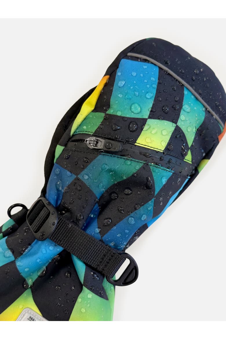 Checkered Teknik Waterproof Cordura Reinforced Winter Mittens, Alternate, color, Blue Checkered Print