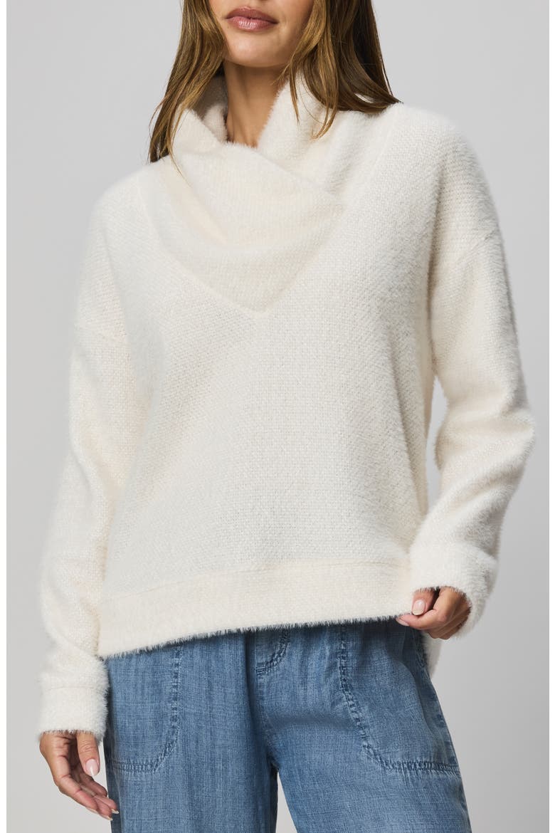 Rowan Fuzzy Cowl Neck Sweater, Alternate, color, WHITE