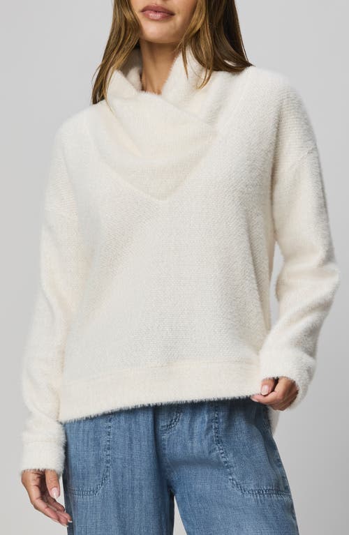 Splendid Rowan Fuzzy Cowl Neck Sweater In White
