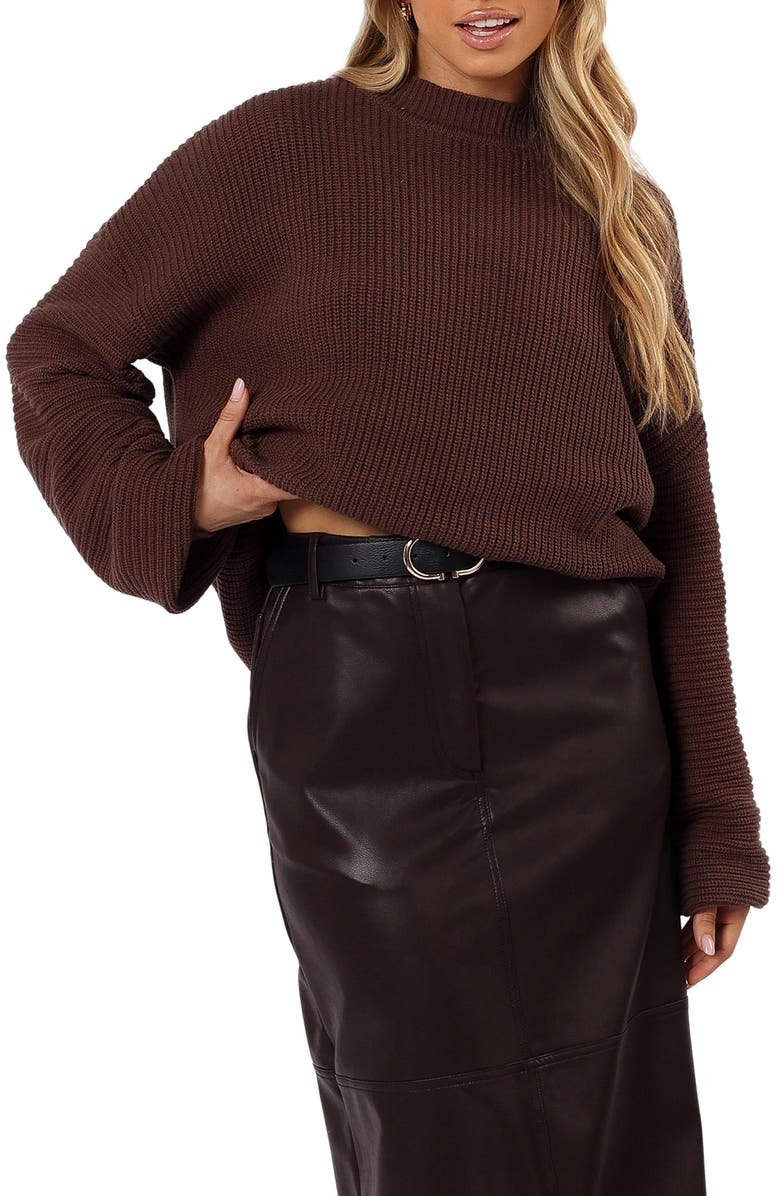 Petal & Pup Katty Oversize Mock Neck Cotton Sweater, Main, color, 