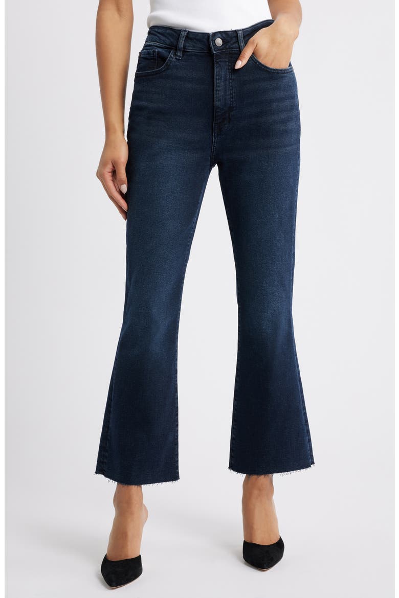 NAO High Waist Raw Hem Crop Bootcut Jeans, Main, color, RIVER RUN