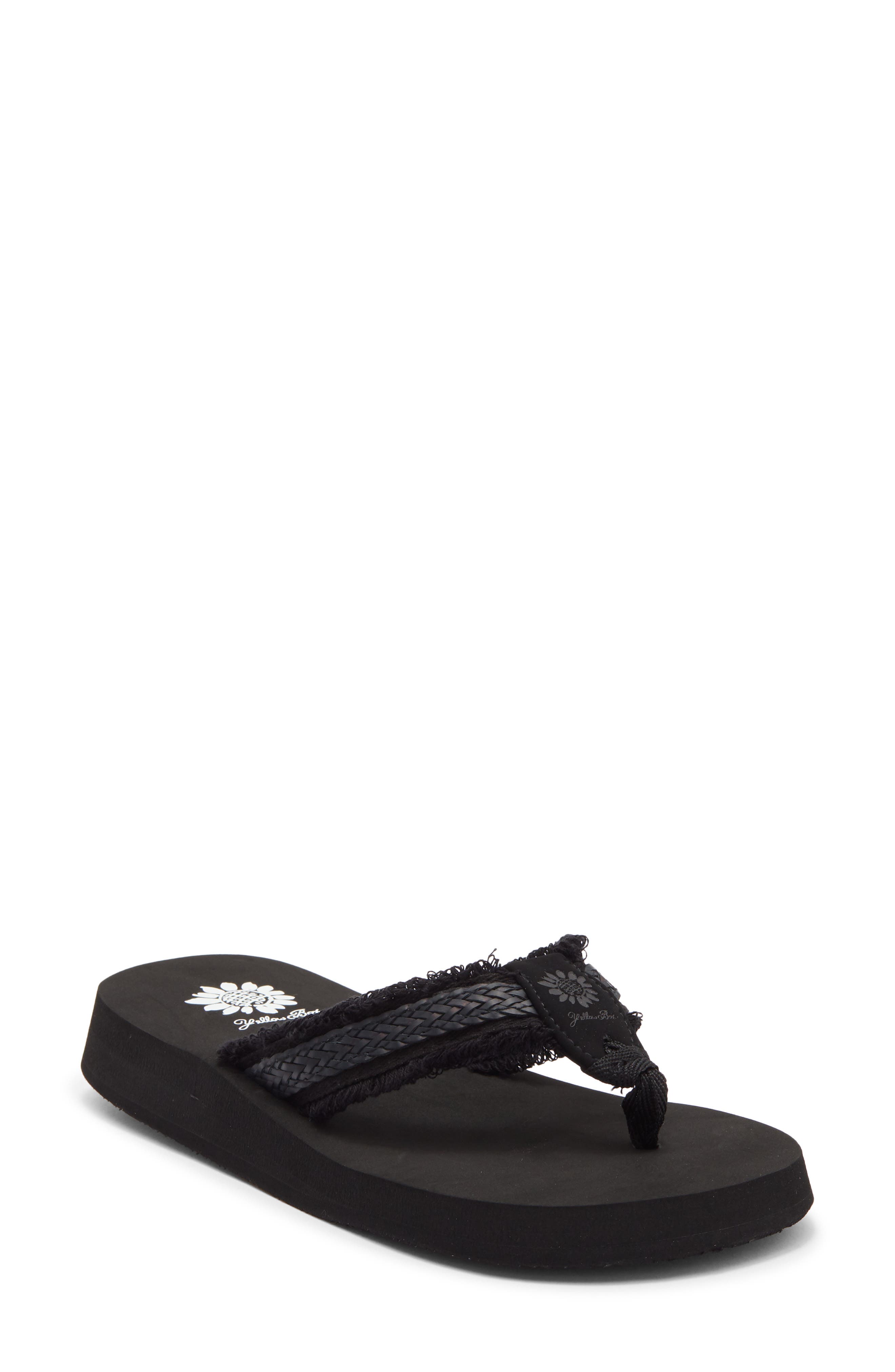 Yellow Box Premium Fianni Flip Flop Sandal, Main, color, Black