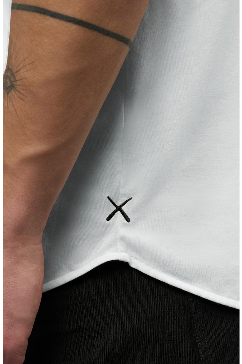 AO Curved Hem Short Sleeve Button-Up Shirt, Alternate, color, WHITE