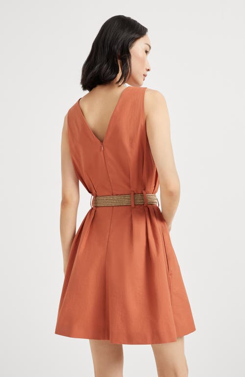 Brunello Cucinelli Sleeveless Belted Cotton Mini Dress