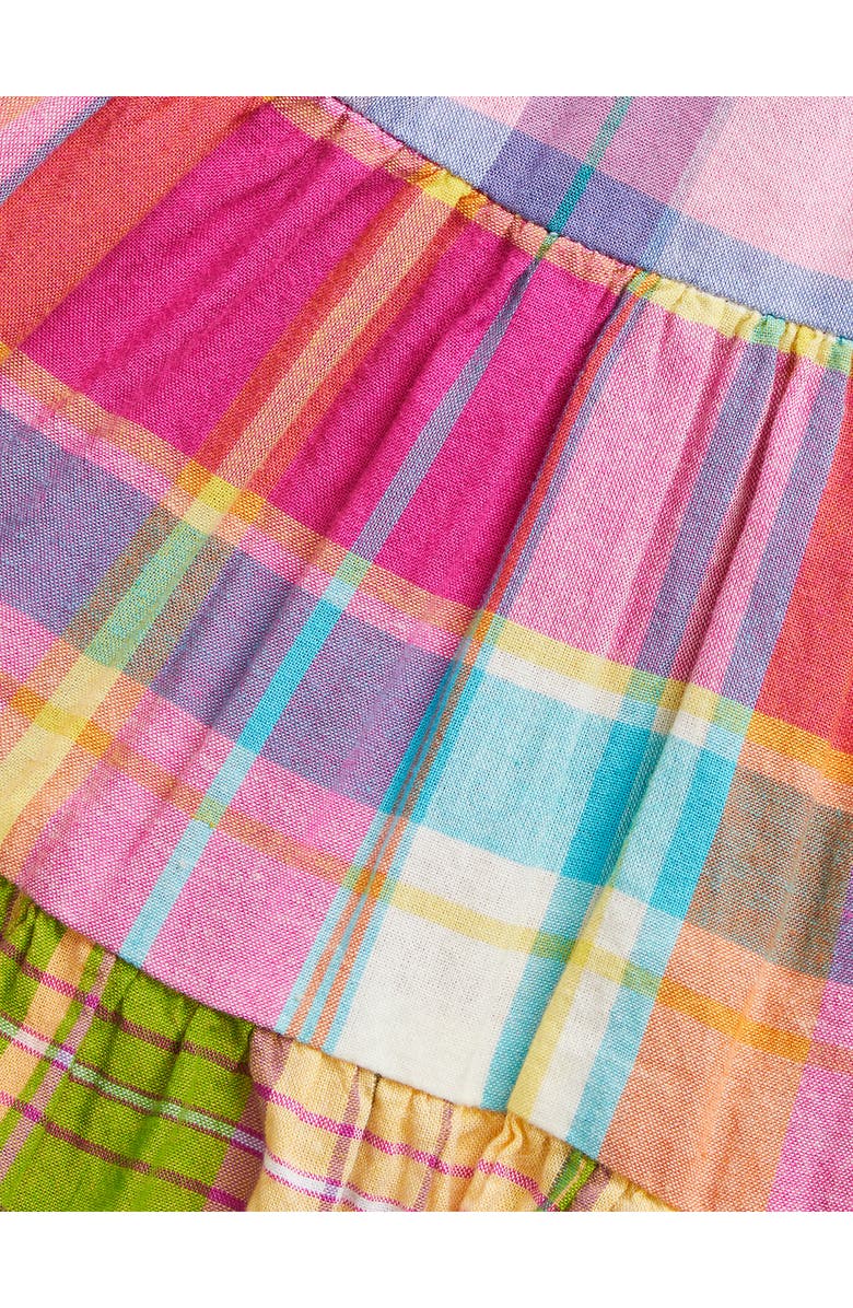 Ralph Lauren Madras Plaid Tiered Cotton Sundress & Bloomers, Alternate, color,