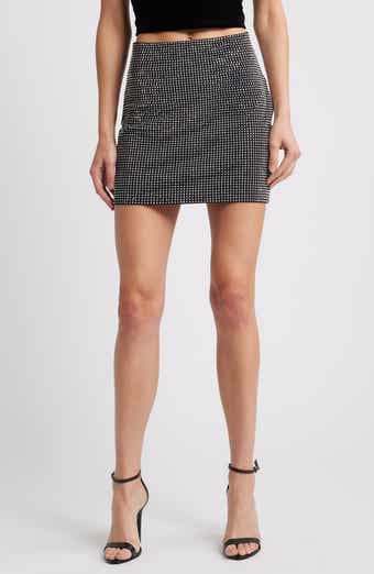 Good American Crystal Stretch Cotton Miniskirt
