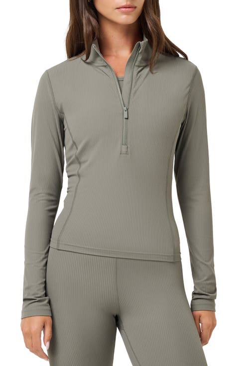 Pulse Performance Ribbed Half Zip Pullover