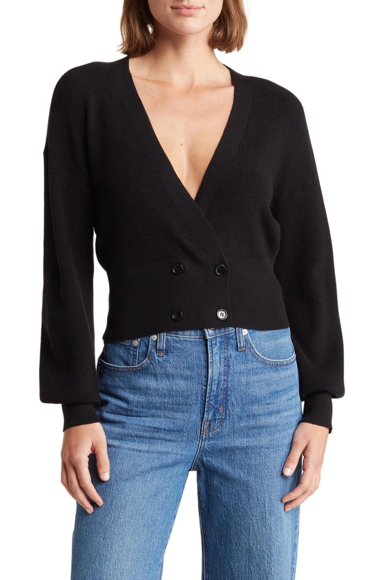 Love By Design Juliet Double Breasted Crop Cardigan, Main, color,