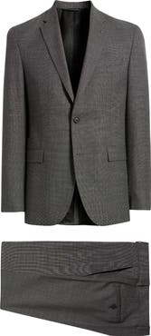 AllSaints Ross Slim Fit Grey Mélange Wool Suit
