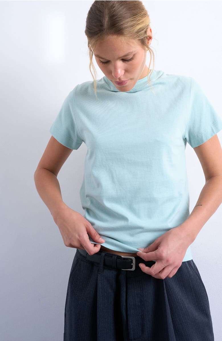 Topshop Boxy Cotton T-Shirt, Main, color, Medium Blue