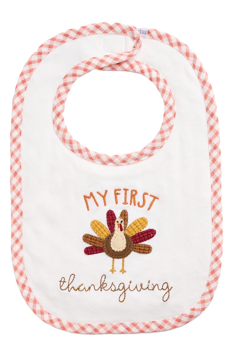Mud Pie My First Thanksgiving Bib, Main, color, Orange