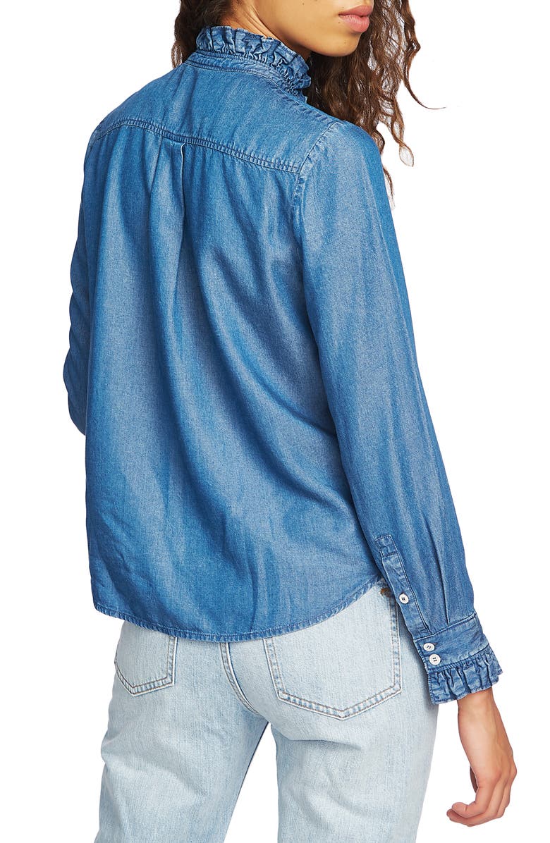 Court & Rowe Ruffle Tencel<sup>®</sup> Lyocell Shirt, Alternate, color,