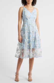 Sam Edelman 3D Floral Appliqué Fit & Flare Dress