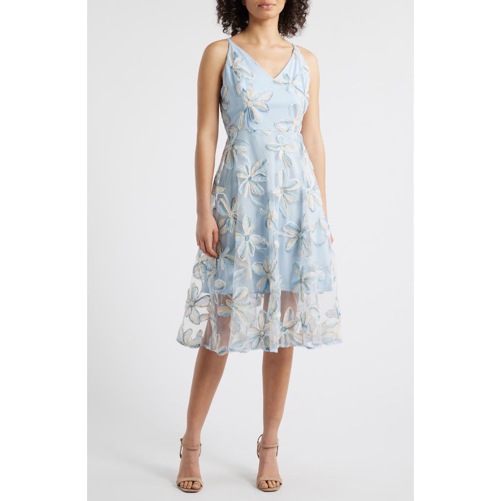 Sam Edelman Women's 3d Daisy Embroidered V-neck Midi Dress In Multi