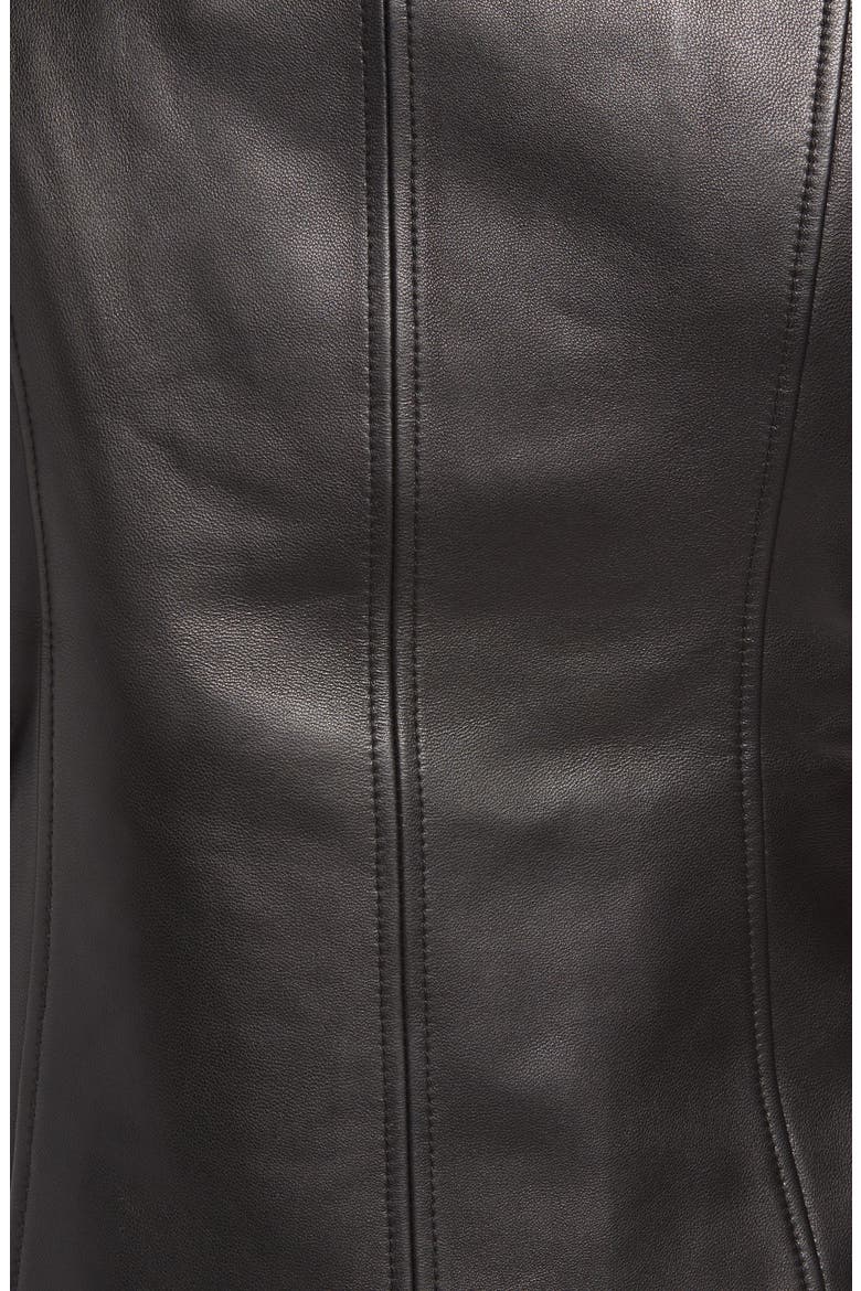 Lambskin Leather Moto Jacket, Alternate, color, BLACK