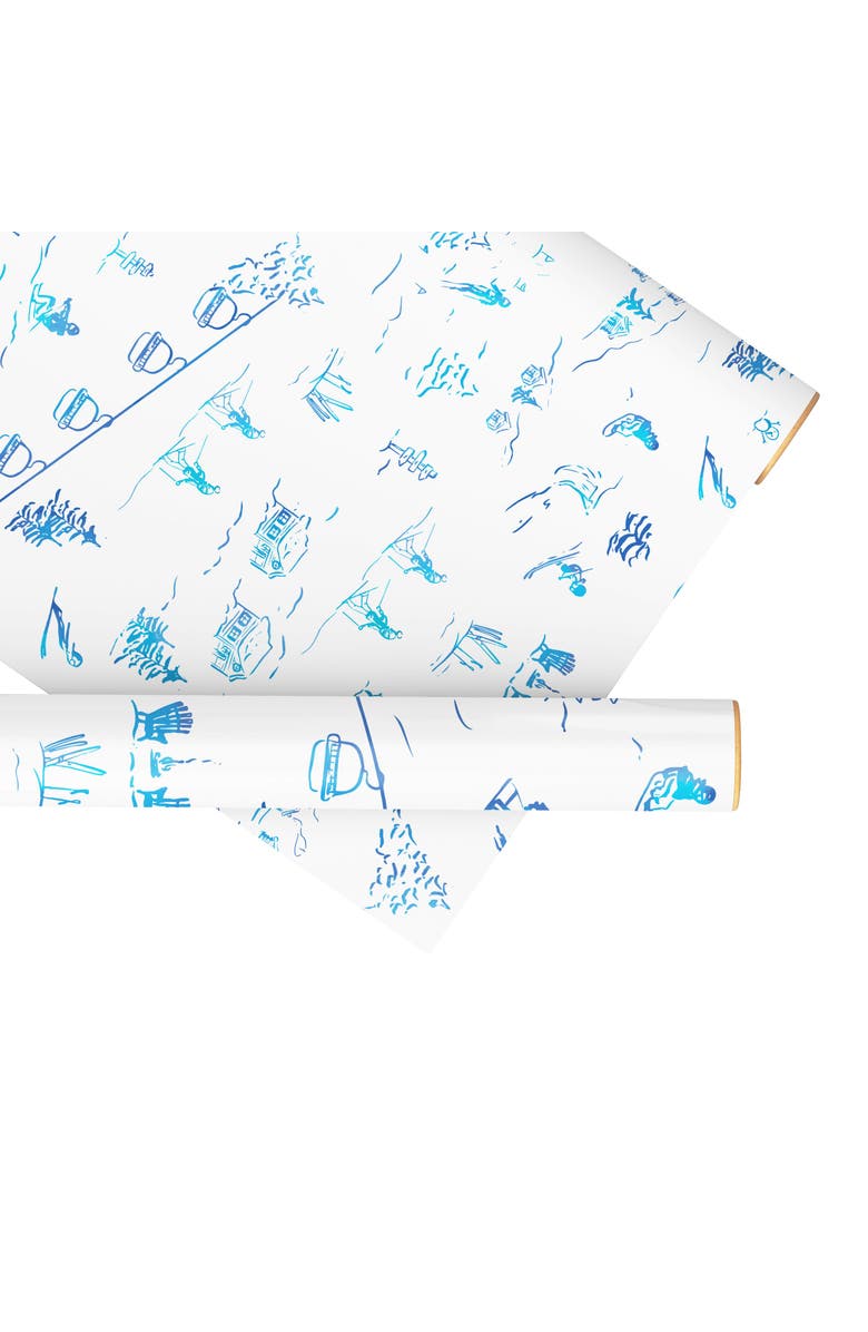 Ramus & Co Two-Sided "Ski Toile" Heavyweight Christmas/Holiday Gift Wrap, Alternate, color, Multicolored